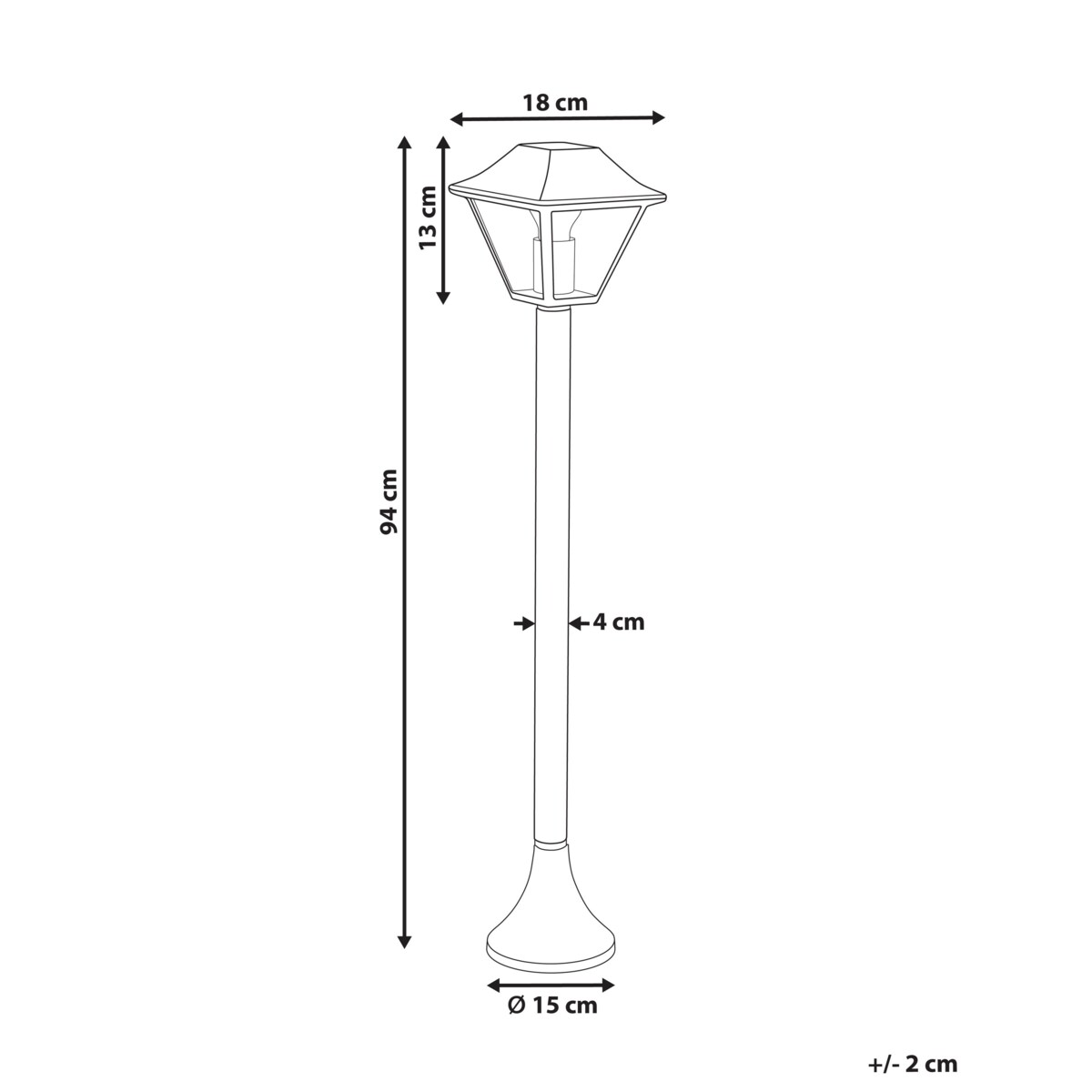 Stojąca lampa ogrodowa 94 cm czarna GOSABA
