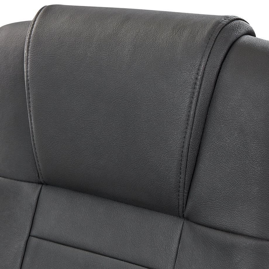 Fotel z masażem DIAMOND Z funkcją podgrzewania Skóra naturalna Czarny