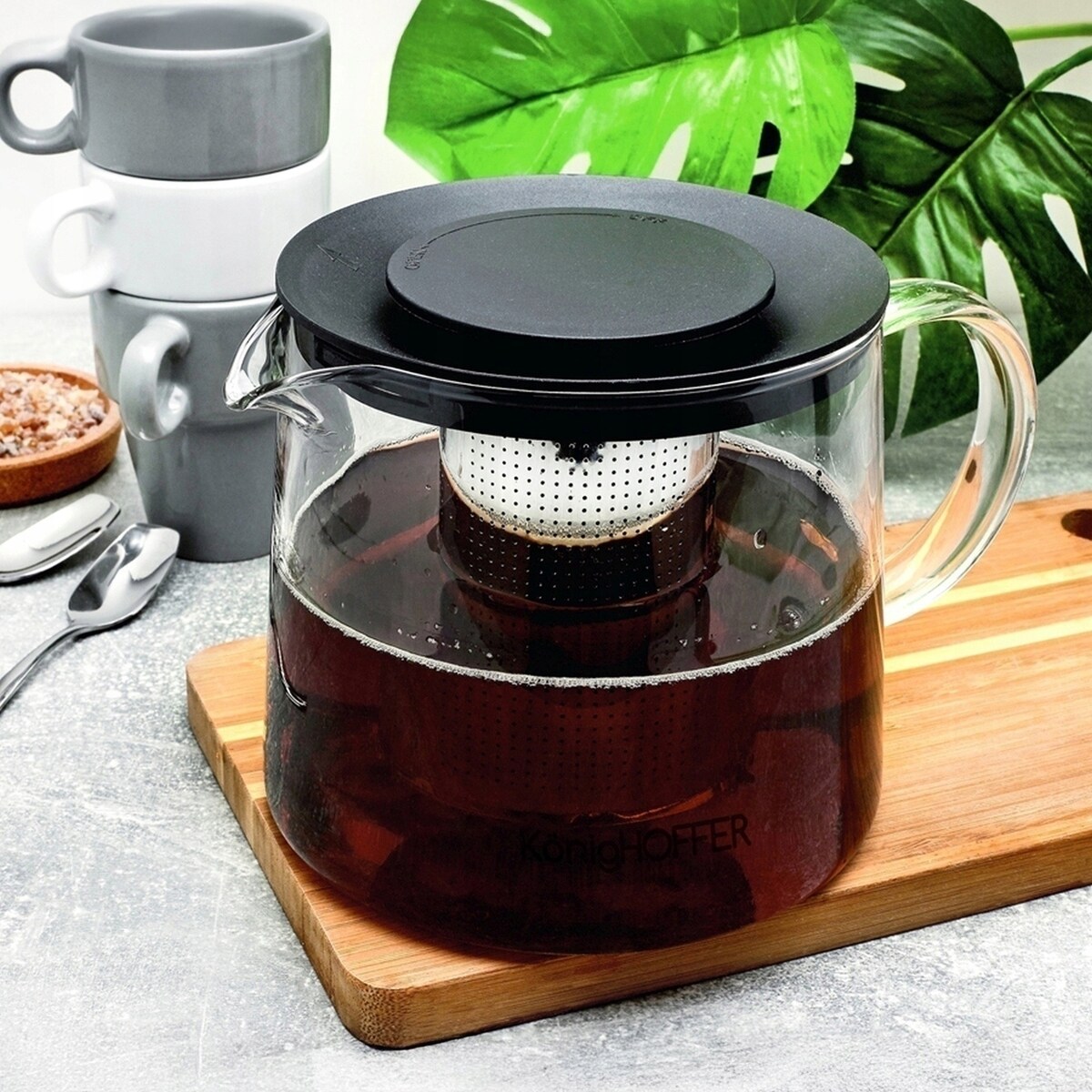 DZBANEK SZKLANY Z ZAPARZACZEM sitko imbryk czajnik na zioła herbatę 1,5 L