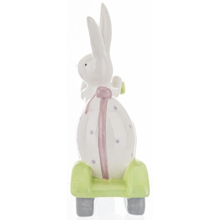 Dekoracja - króliczek na hulajnodze 19x6,5x15 cm z pisanką