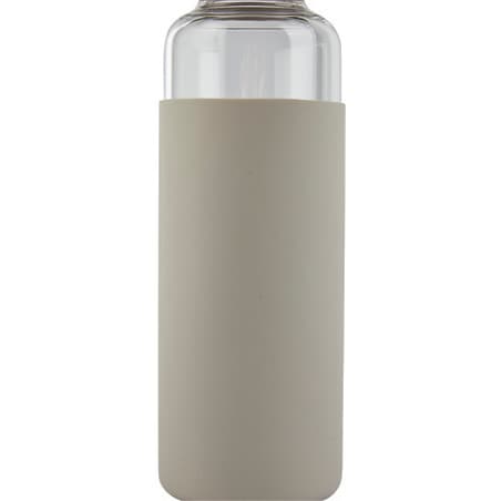 BUTELKA SZKLANA 0,5L beżowa Z POKROWCEM silikonowym