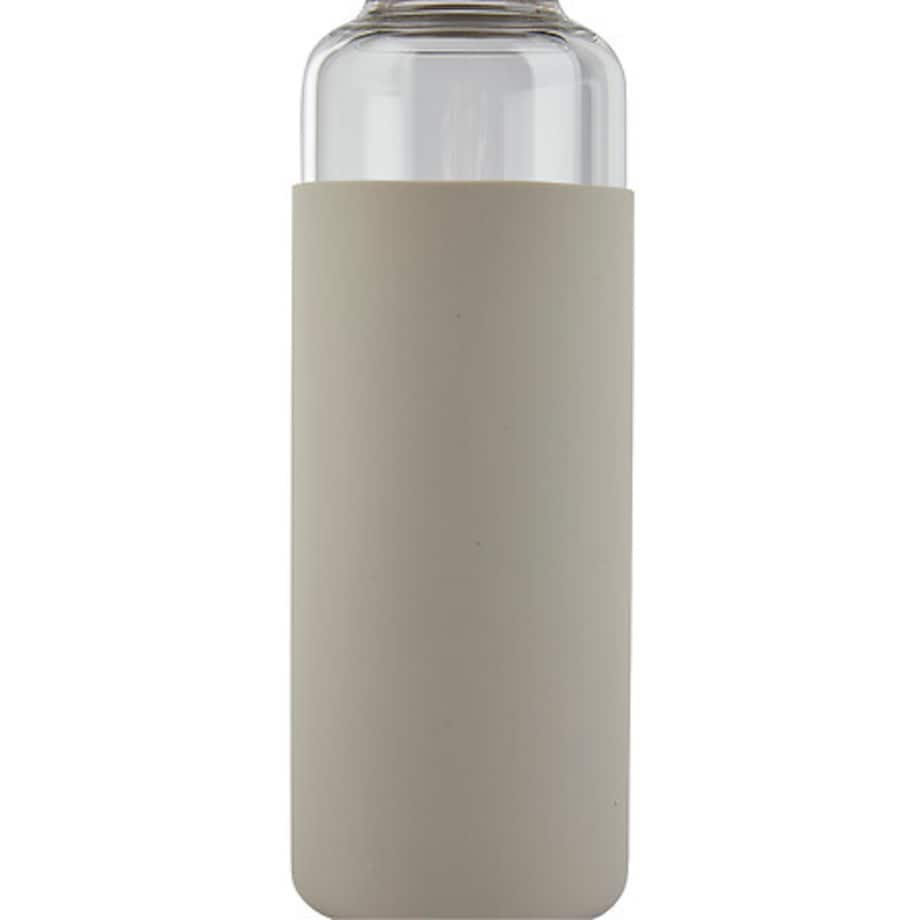 BUTELKA SZKLANA 0,5L beżowa Z POKROWCEM silikonowym