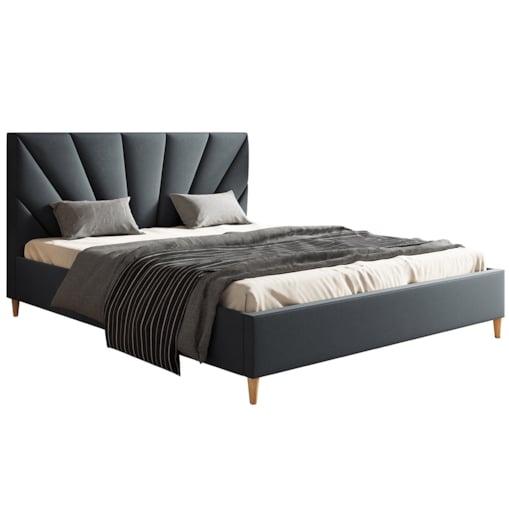 Łóżko tapicerowane 160x200 LUXO 3 do sypialni- grafitowe