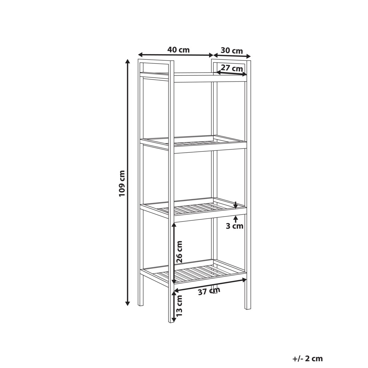 Regał 4 półki TAJZARA Drewno bambusowe Jasnobrązowy