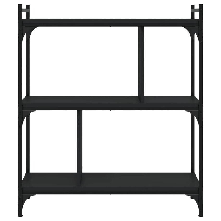 vidaXL 3-poziomowy regał na książki, czarny, 76x32x88 cm