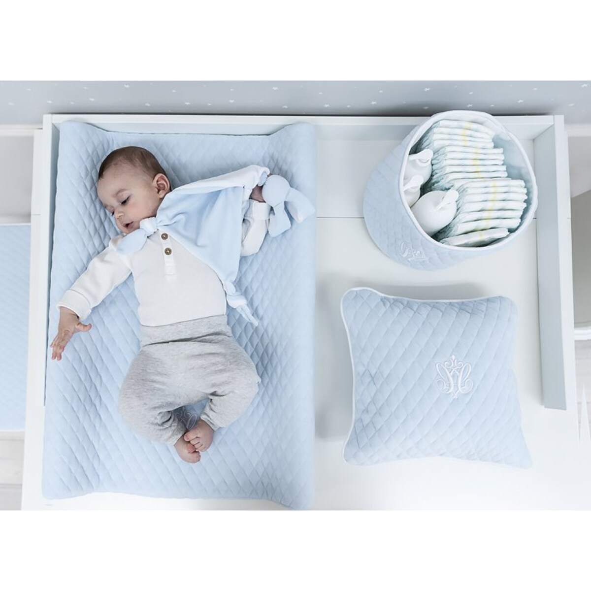 Przewijak błękitny pikowany