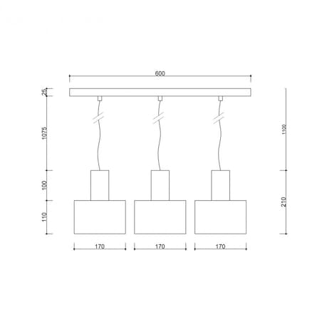 ENKEL 3L czarna sufitowa lampa wisząca