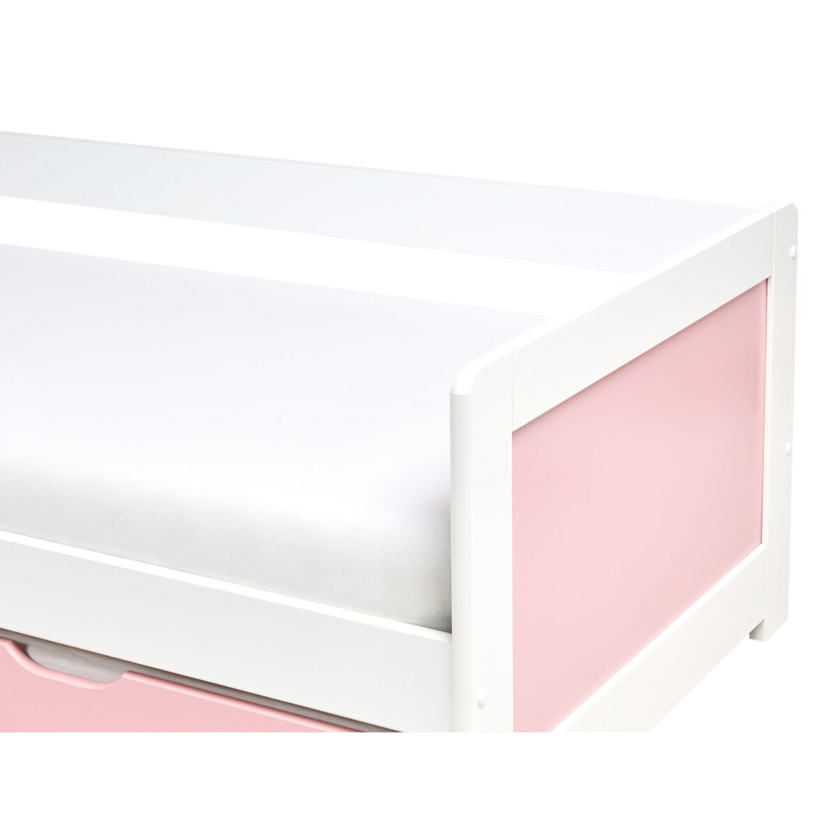 Łóżko wysuwane Drewno sosnowe GRAVELINES 90 x 200 cm Różowy