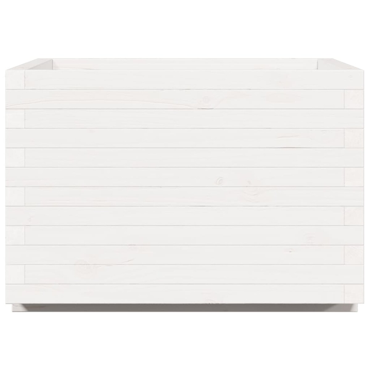 vidaXL Donica ogrodowa, biała, 70x70x49,5 cm, lite drewno sosnowe