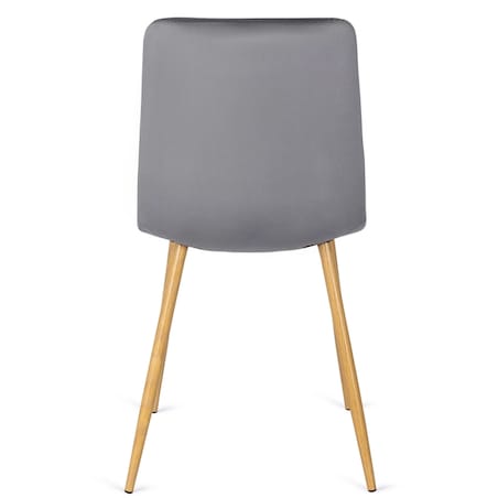 Krzesło Tapicerowane Welurowe Kuchenne Do Jadalni Salonu Szary FREDY