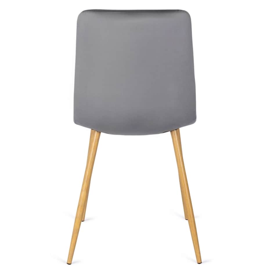 Krzesło Tapicerowane Welurowe Kuchenne Do Jadalni Salonu Szary FREDY