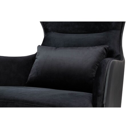 Elegancki fotel z ekoskóry Hampton Velvet czarny złoty, King Home
