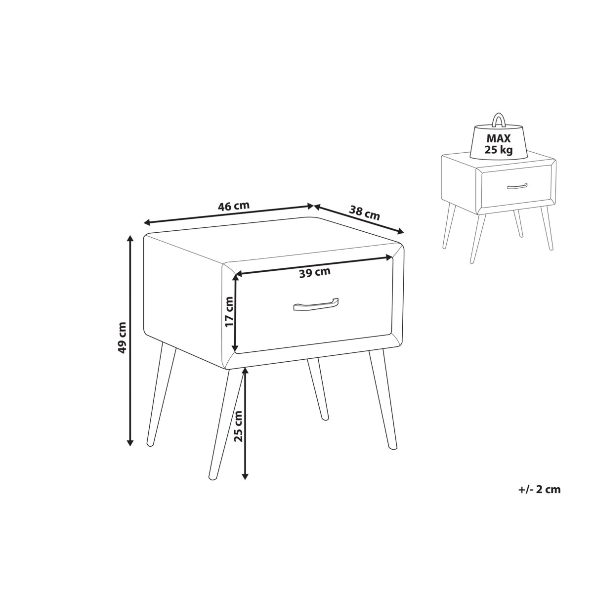 Szafka nocna welurowa żółta FLAYAT
