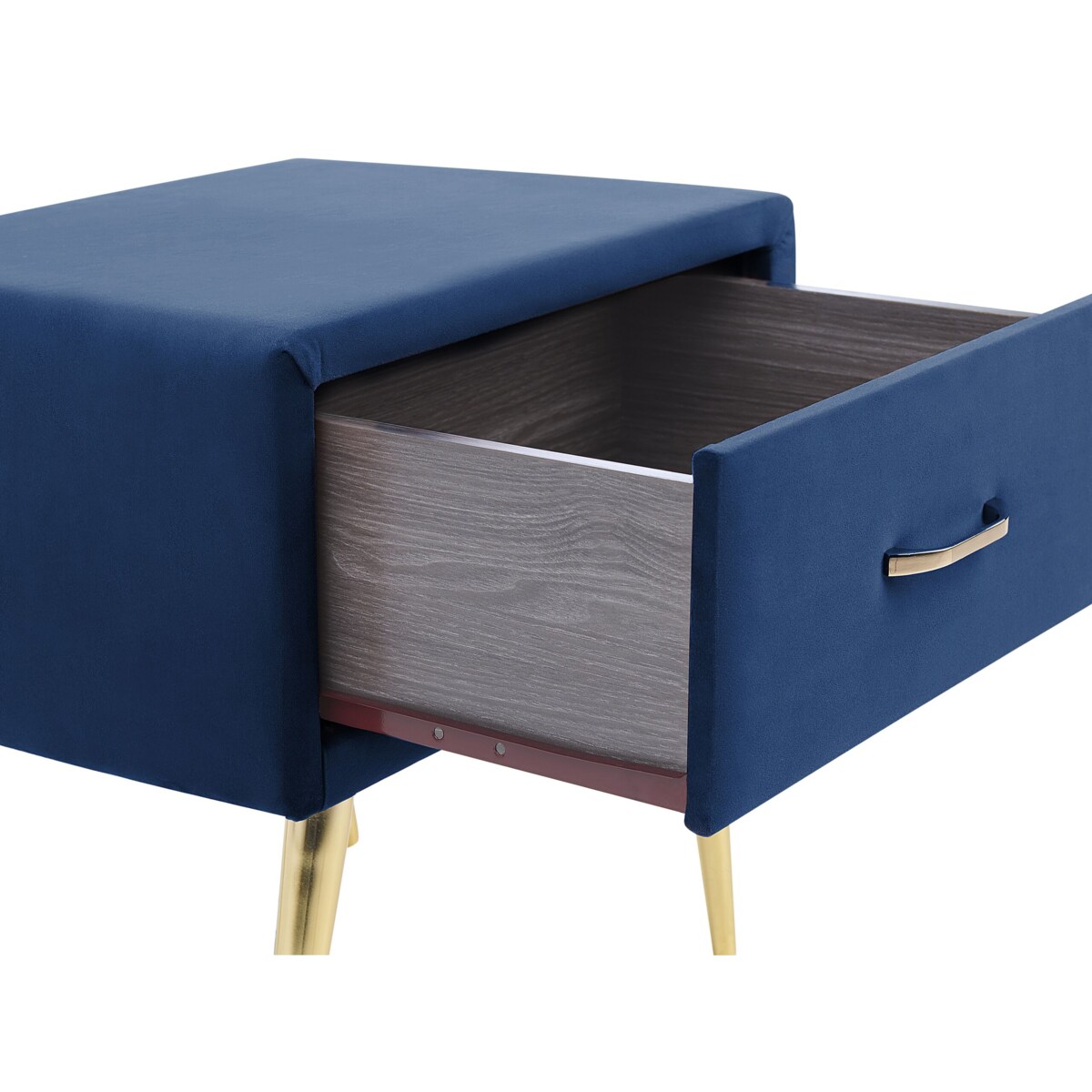 Szafka nocna welurowa niebieska FLAYAT