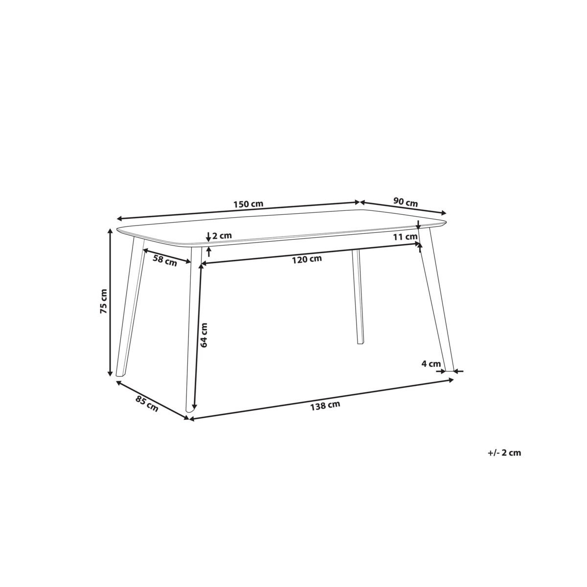 Stół do jadalni 150 x 90 cm ciemne drewno MADOX