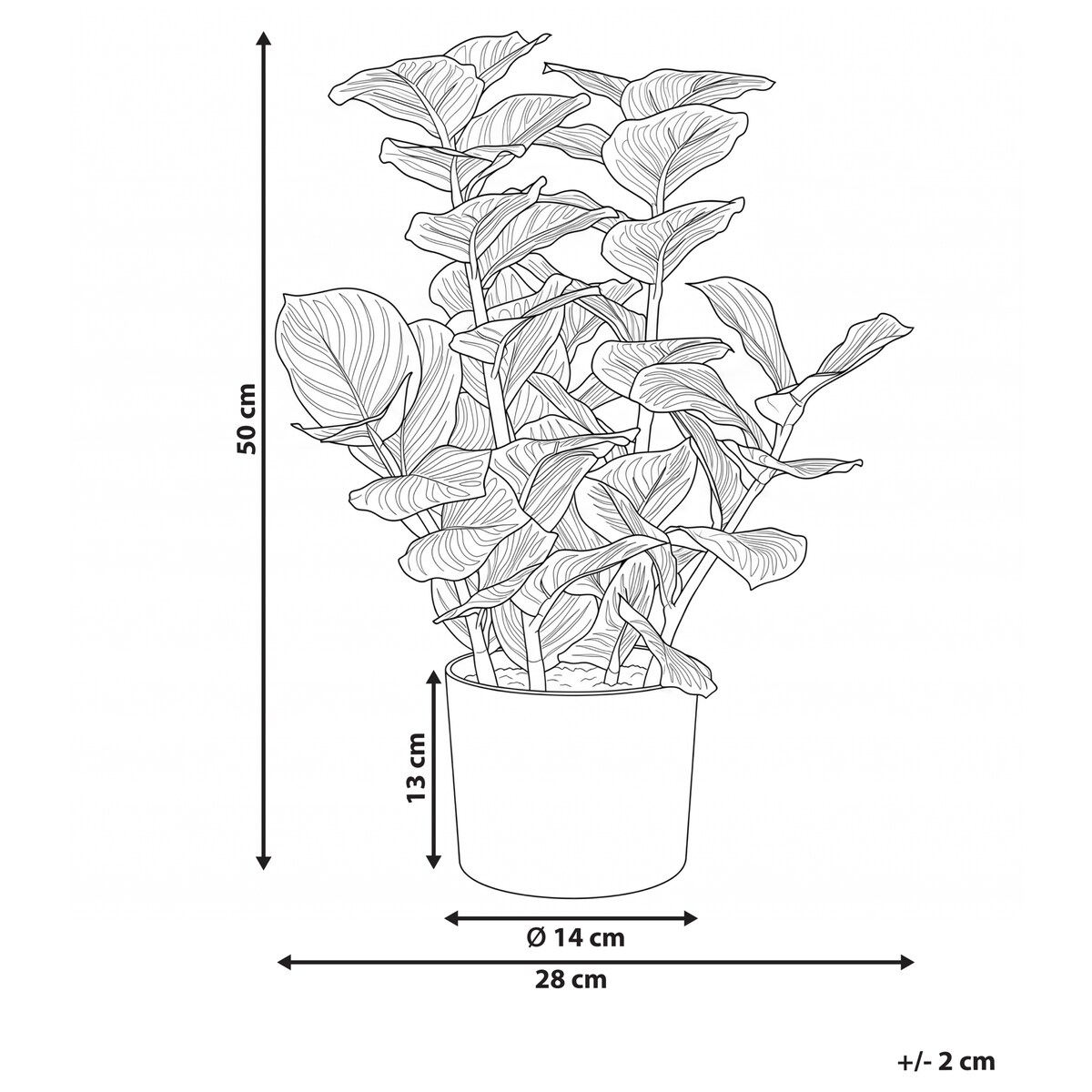 Sztuczna roślina ORBIFOLIA 50 cm Zielony