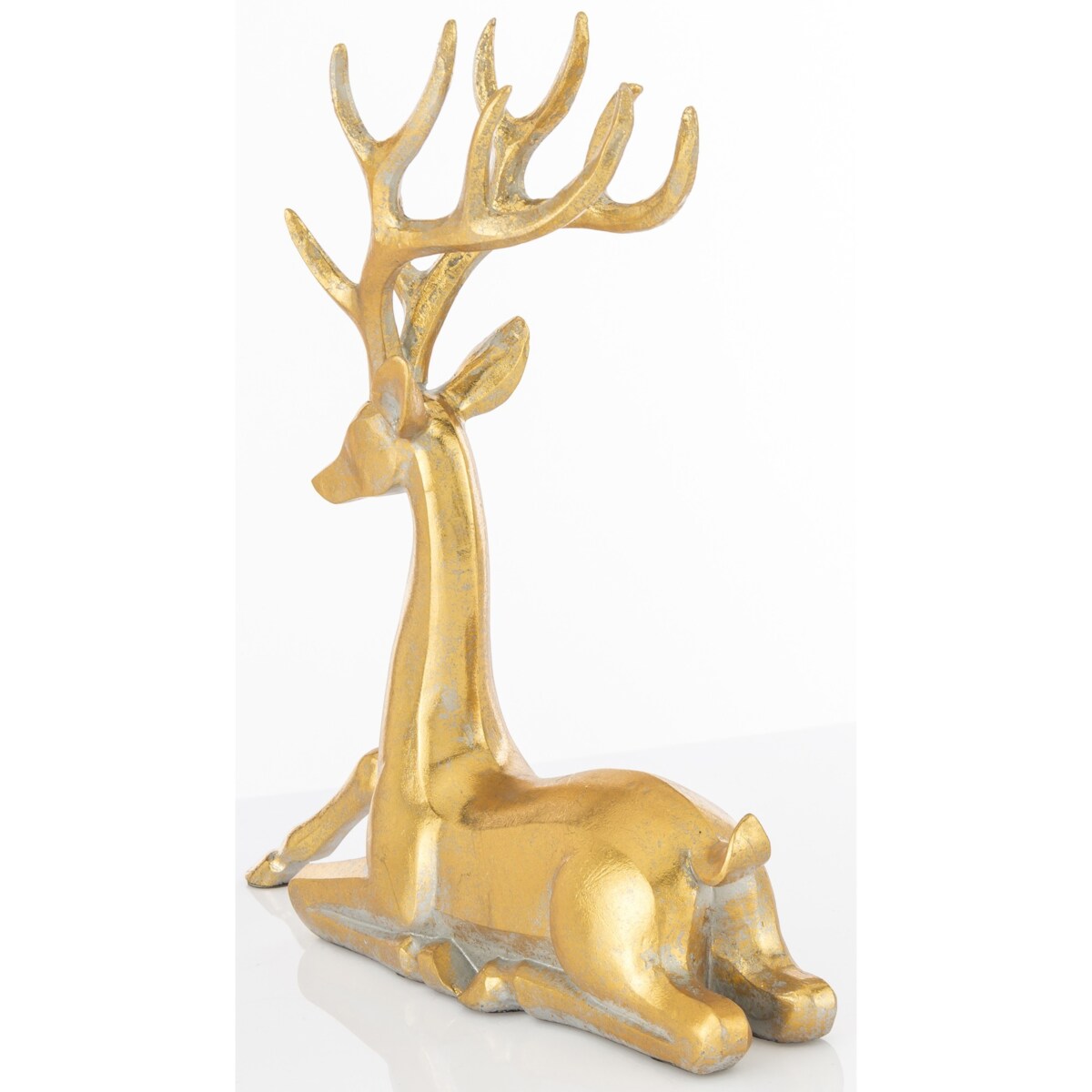 Figurka - jeleń leżący złoty 24x24 cm SASEUM