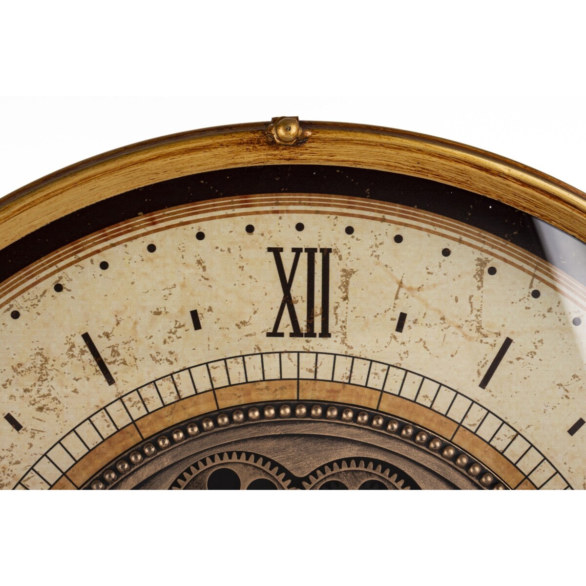 Zegar ścienny metalowy 60x60x9 cm OROGLIO brązowy