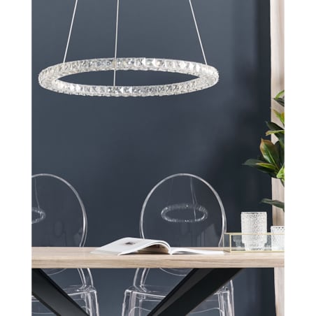 Lampa wisząca LED kryształowa srebrna MAGAT