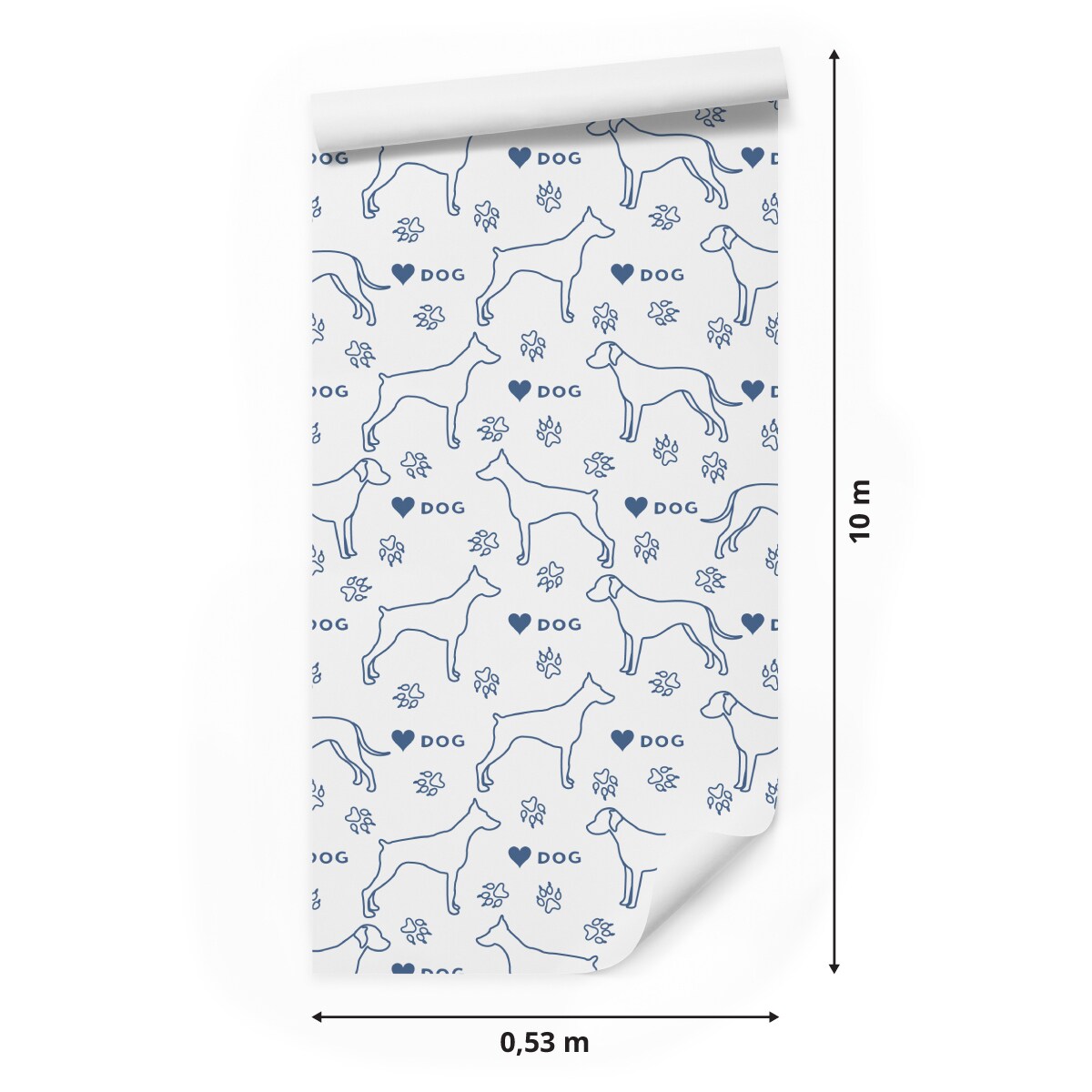 Tapeta Dla Dzieci Sylwetki Psów NAPISY Serca Łapki