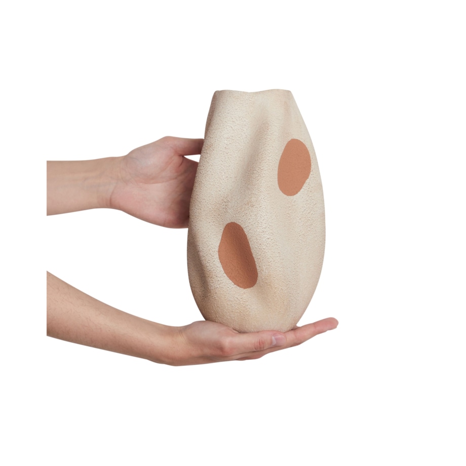 Kamionka Wazon na kwiaty 25 cm Beżowy Brązowy BATOIDEA