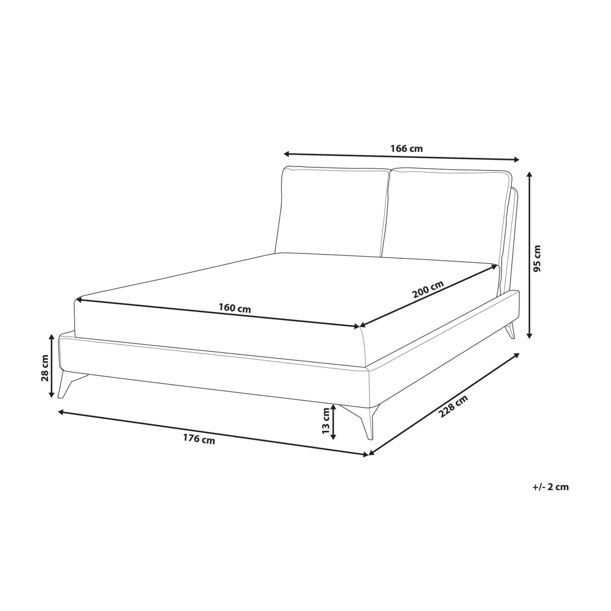 Łóżko welurowe 160 x 200 cm pomarańczowe MELLE
