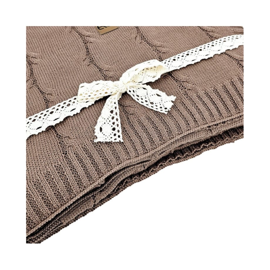 Koc dzianinowy Bawełna+Kaszmir 150x200 cm – ROMA CHOCOLATE