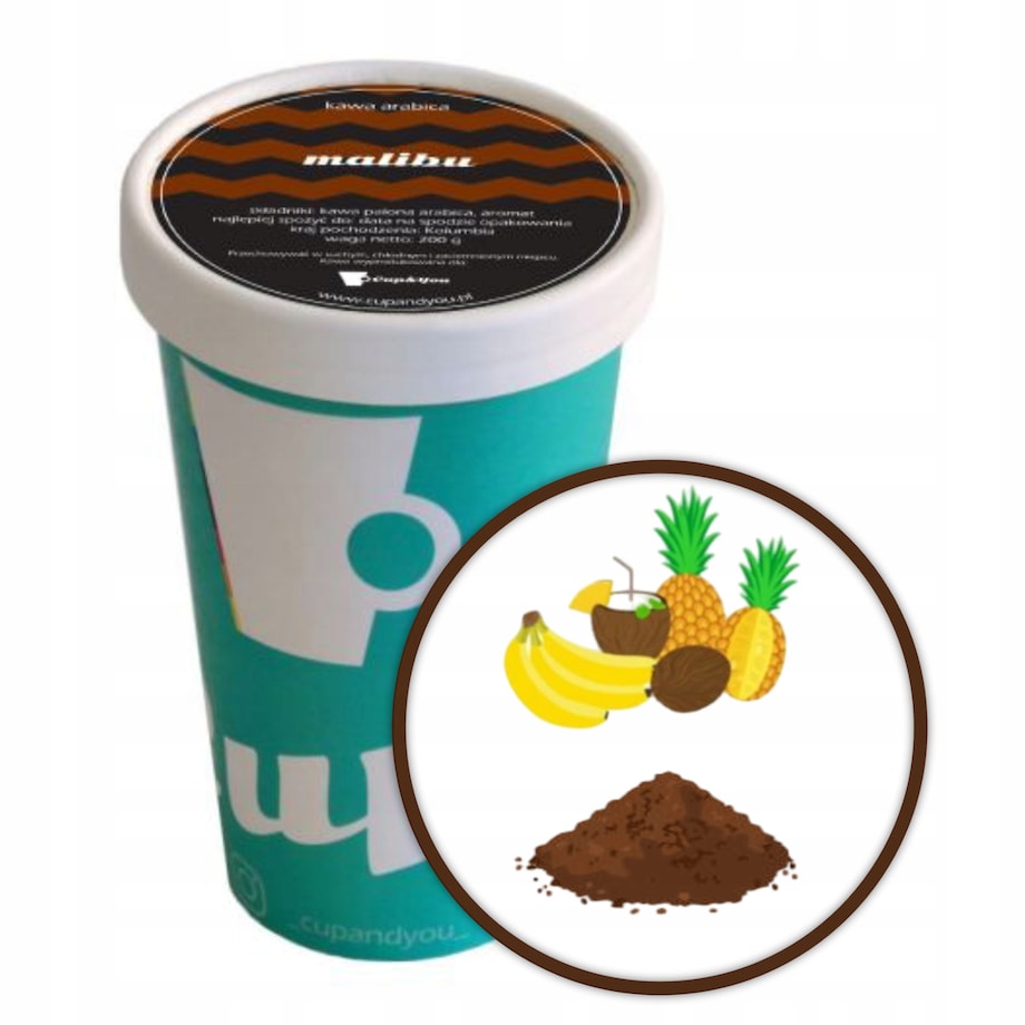 Kawa smakowa aromatyzowana MALIBU mielona PREMIUM ARABICA Cup&You 200g - kawa smakowa deserowa