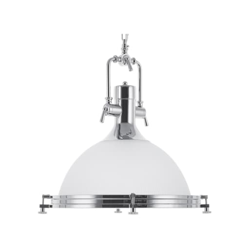 Lampa wisząca szklana biało-srebrna EBRON