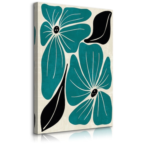Obraz Turkusowe Egzotyczne Kwiaty 30x40cm