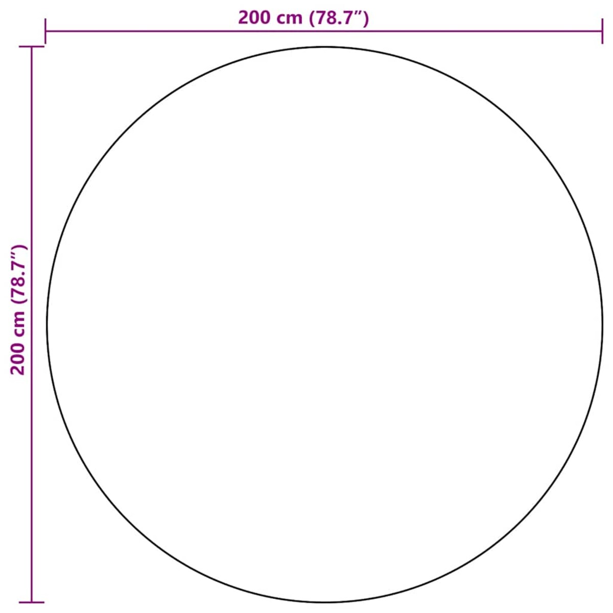 vidaXL Dywan zewnętrzny, ARAKIL czarny, Ø200 cm, PP