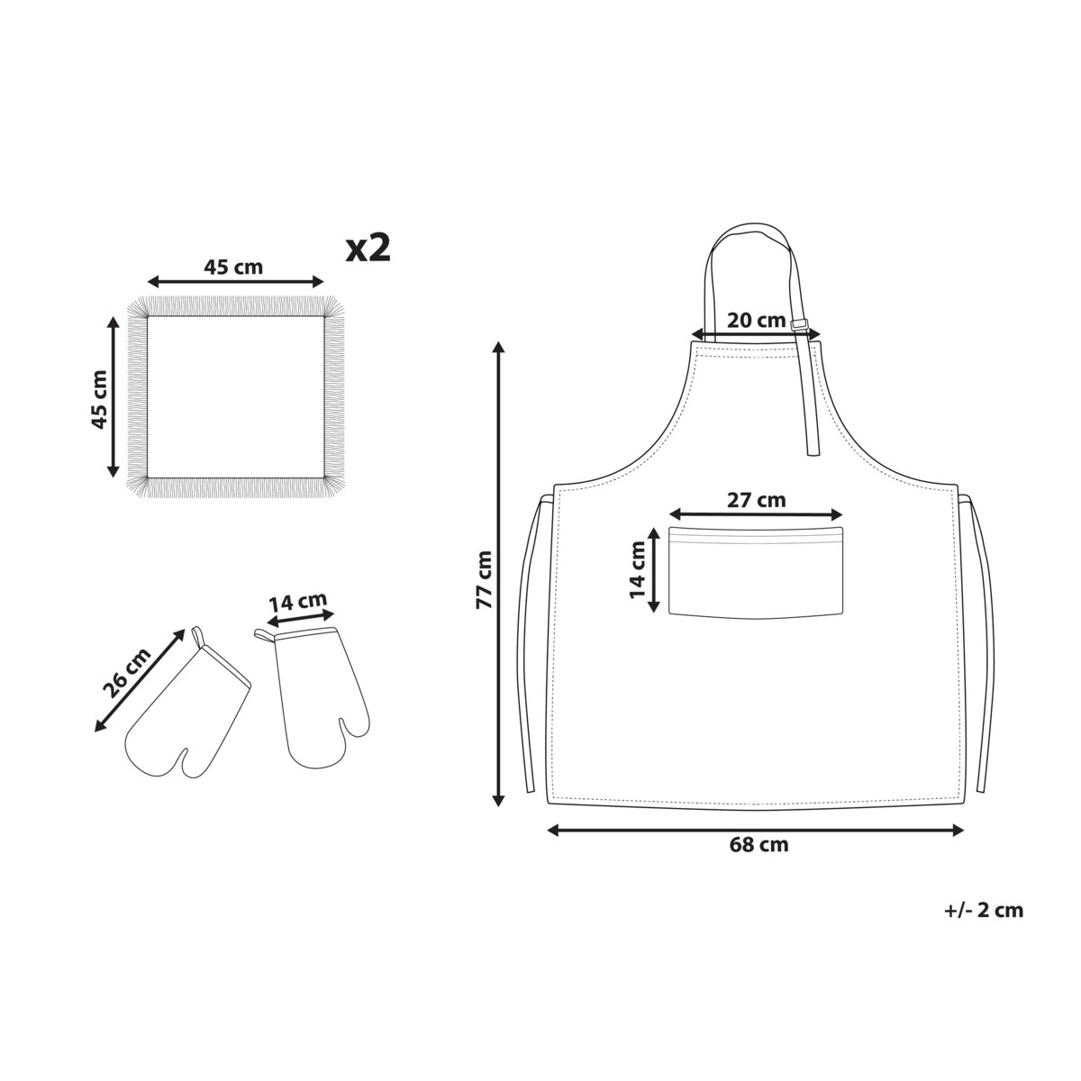 Zestaw tekstyliów kuchennych CUCUMIS Niebieski