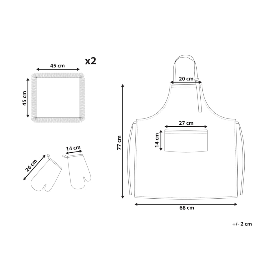Zestaw tekstyliów kuchennych CUCUMIS Niebieski