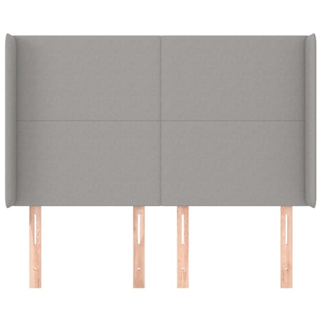 vidaXL Zagłówek uszak, jasnoszary, 147x16x118/128 cm, tkanina