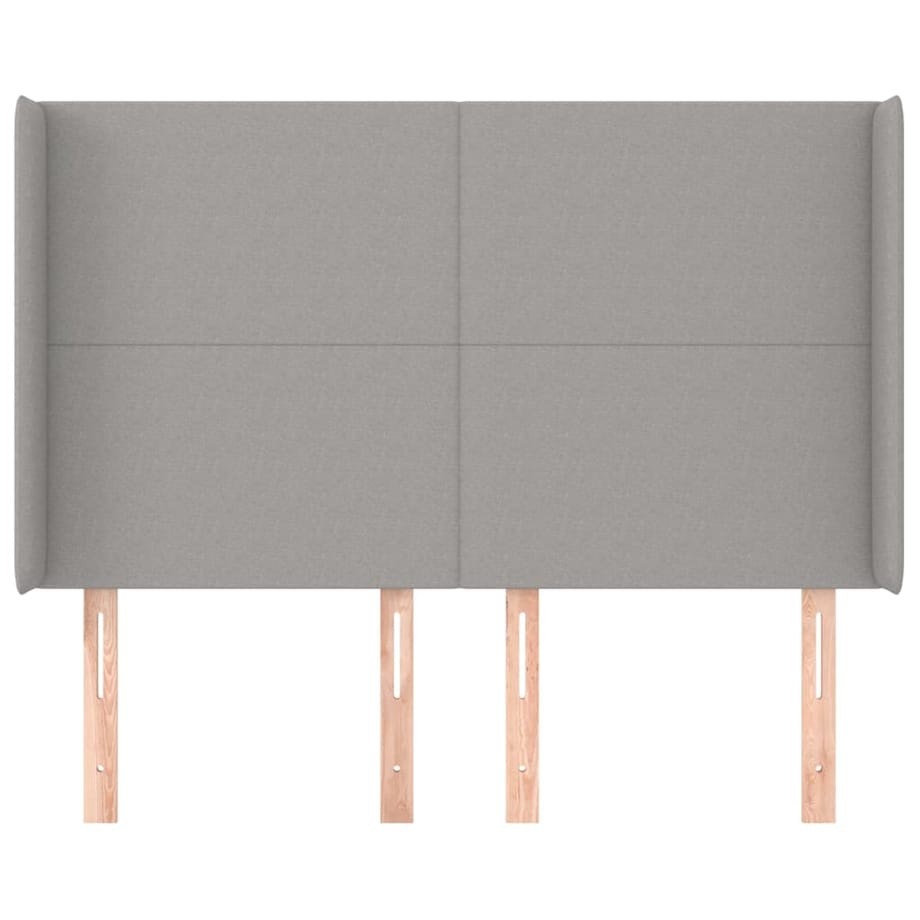 vidaXL Zagłówek uszak, jasnoszary, 147x16x118/128 cm, tkanina