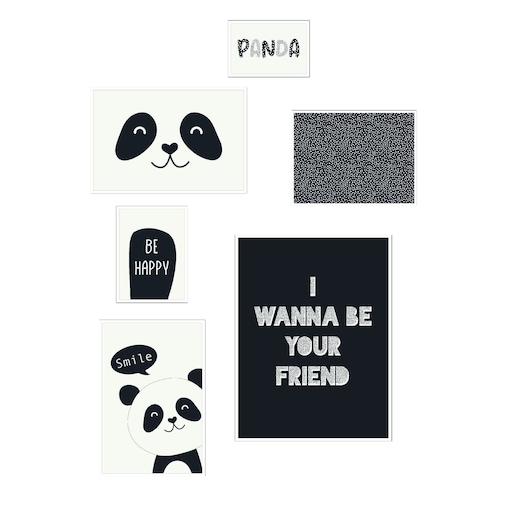 Plakaty do pokoju dziecka THE KING OF THE JUNGLE, 6 ramek