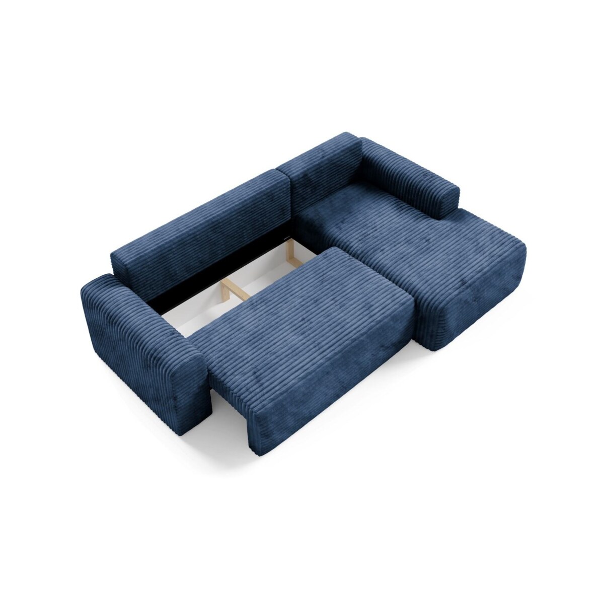 Narożnik SONTII z funkcją spania gruby sztruks Kolor: TILIA 77