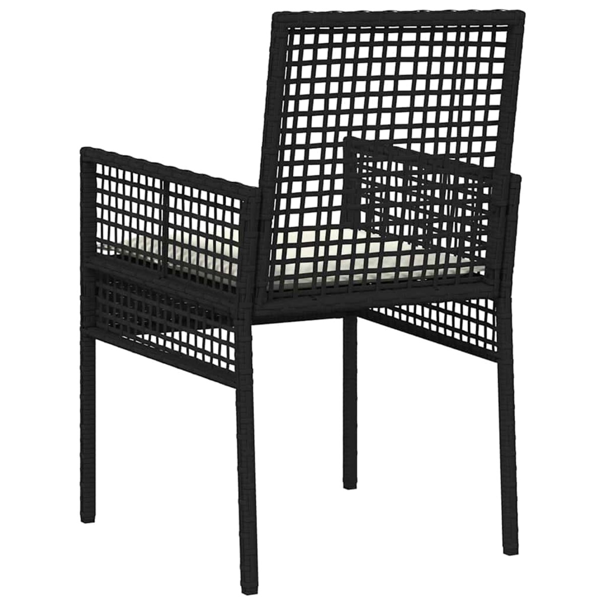 vidaXL Krzesło Ogrodowe 2 pcs Czarny 53 x 60 x 85cm polirattan