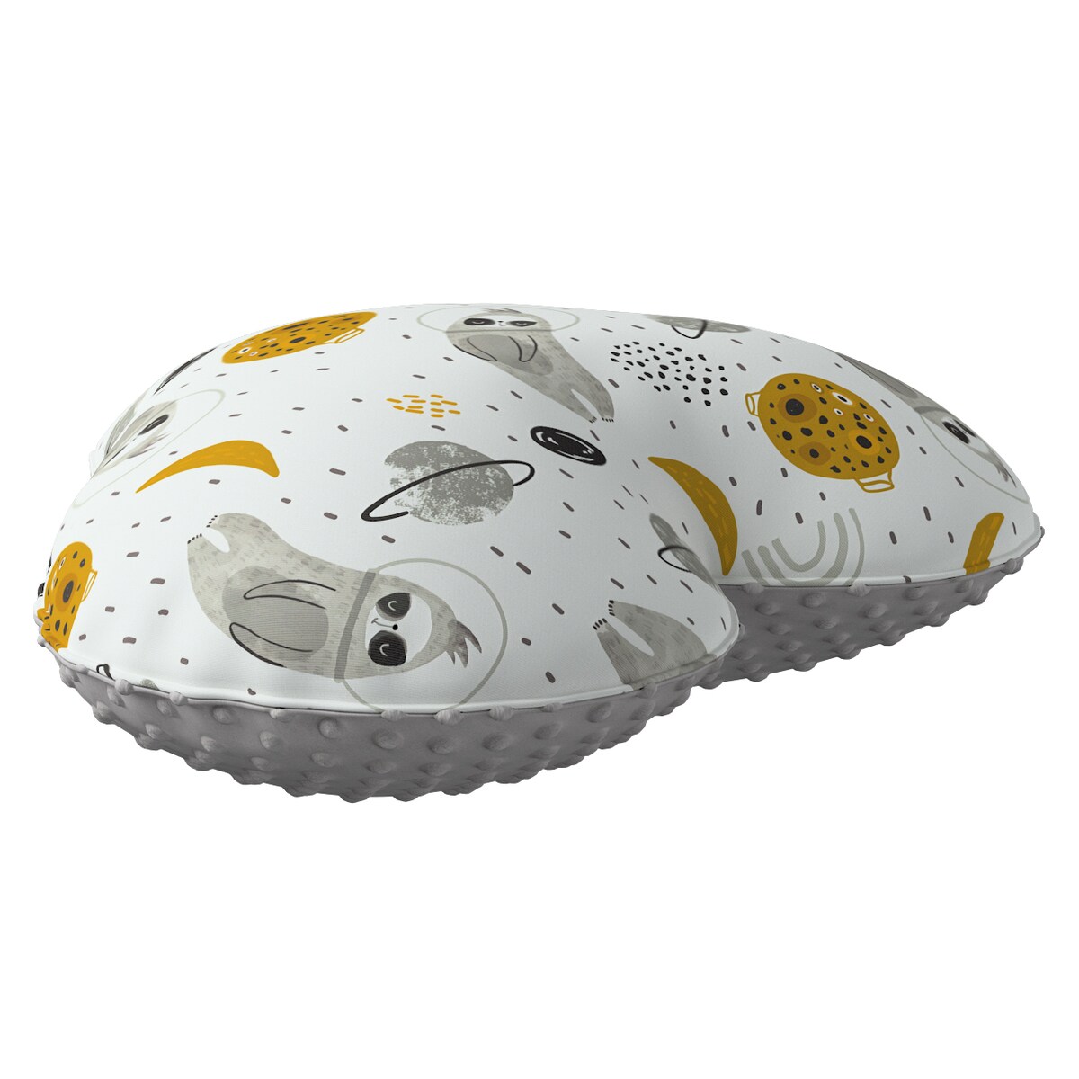 Poduszka Heart of Love z minky, biało-szara, 45x15x45cm, Magic Collection