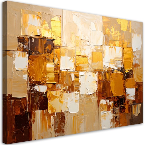Feeby Obraz nowoczesny do salonu sypialni, Złota Abstrakcja styl glamour 100x70