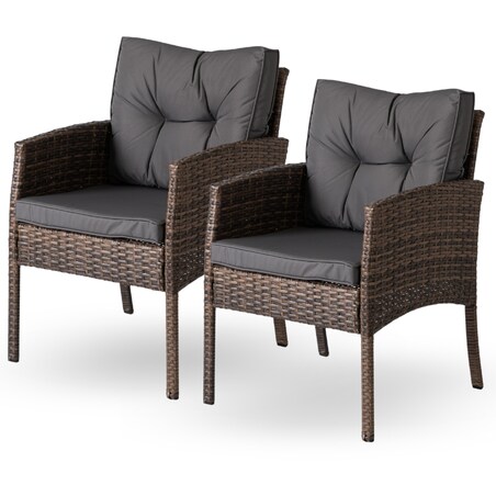 Zestaw Mebli Ogrodowych Technorattan Na Taras Ogród Komplet Brąz ATLANTA