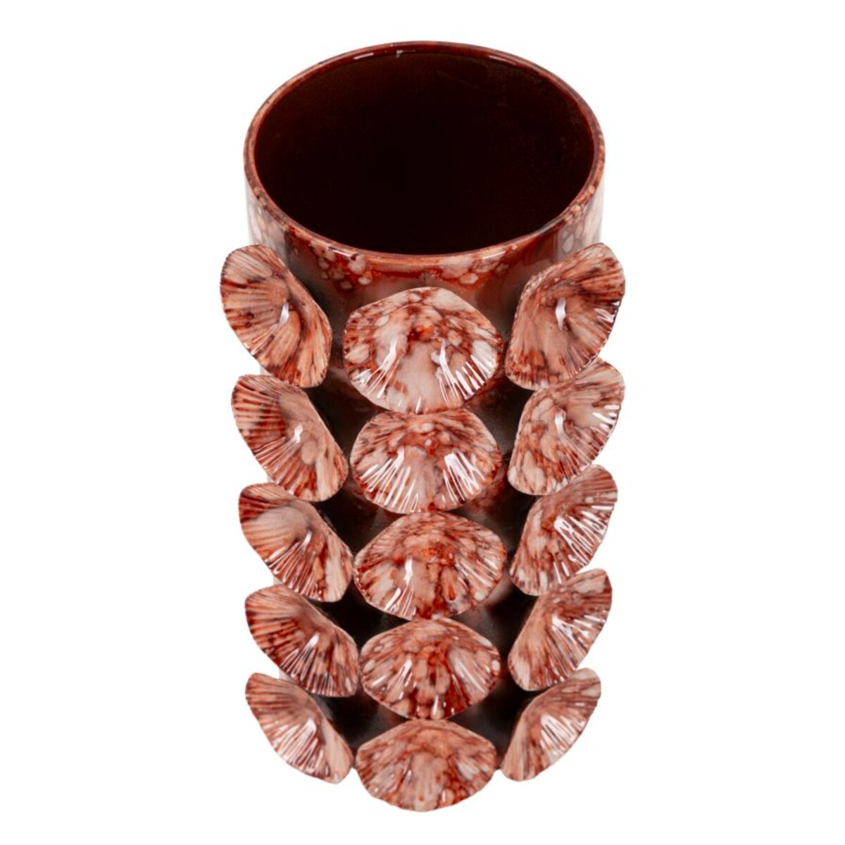 Osłonka dekoracyjna Drop, kolor czerwony, żelazo, 12,5 x 12,5 x 24 cm, na doniczkę do salonu, Mauro Ferretti