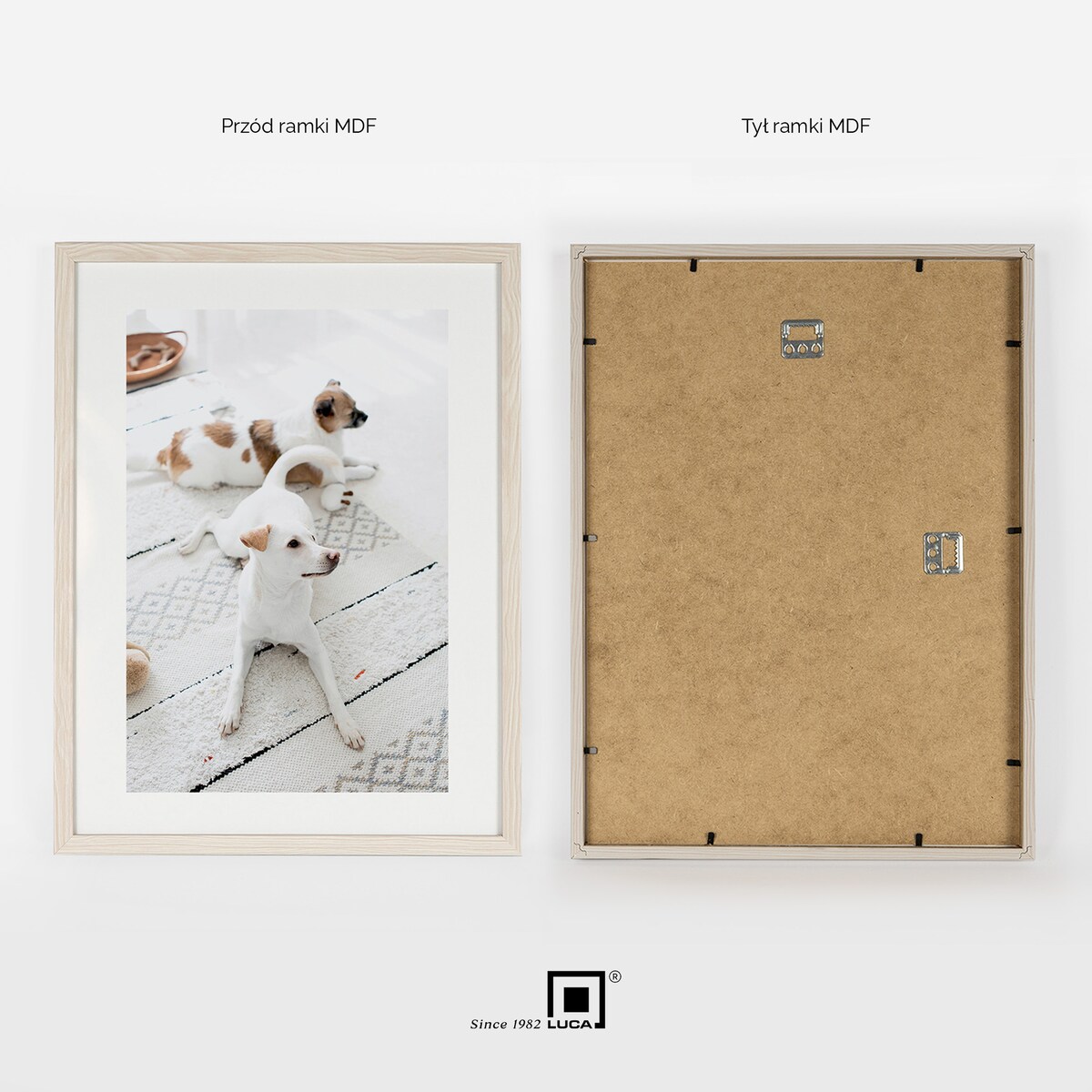 Ramka na zdjęcia 30x40 cm biała z przetarciami rama MDF z plexi wisząca poziom pion klasyczna ramka