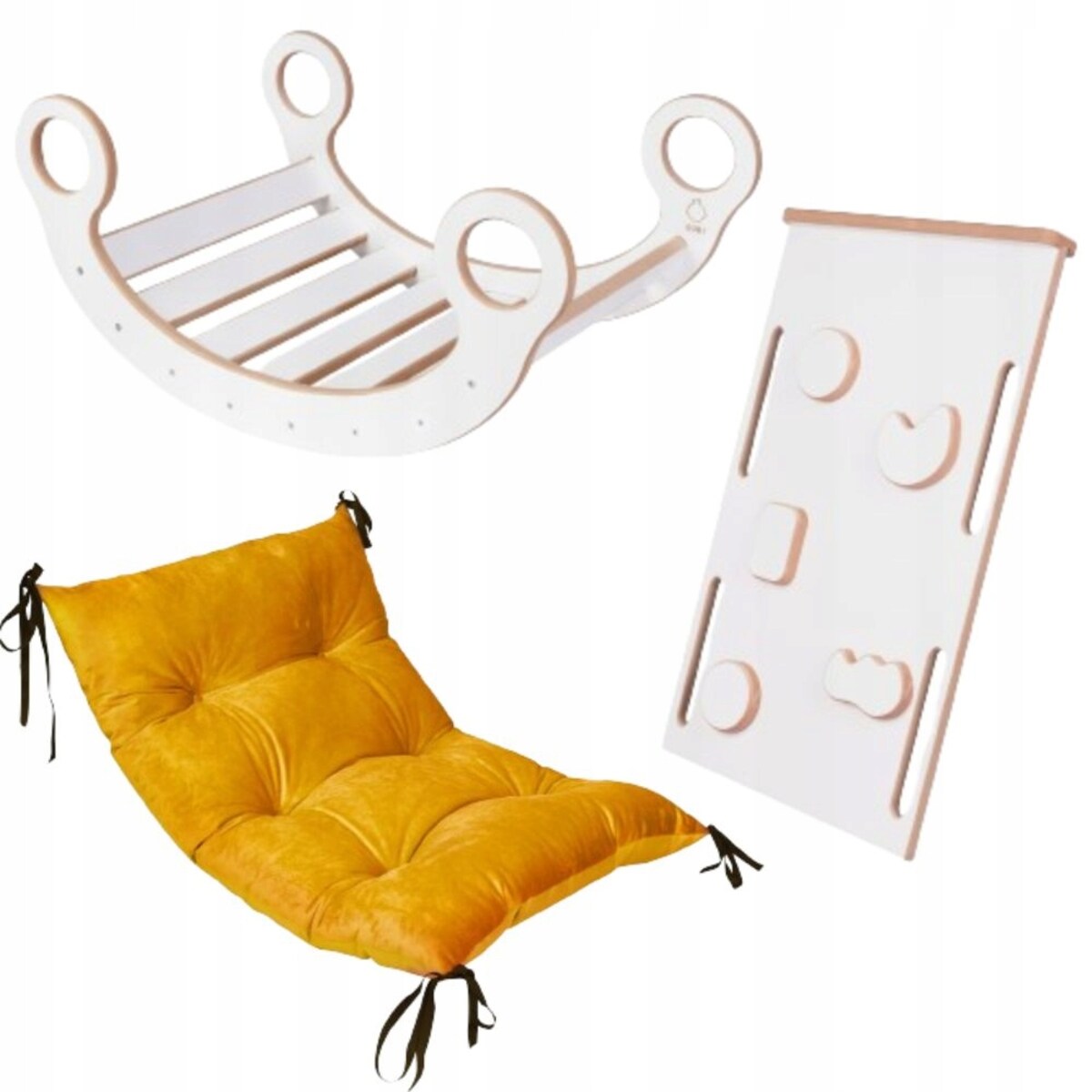 Zestaw Bujak Montessori + Ścianka + Zjeżdżalnia +Poduszka DREWNO CERTYFIKAT