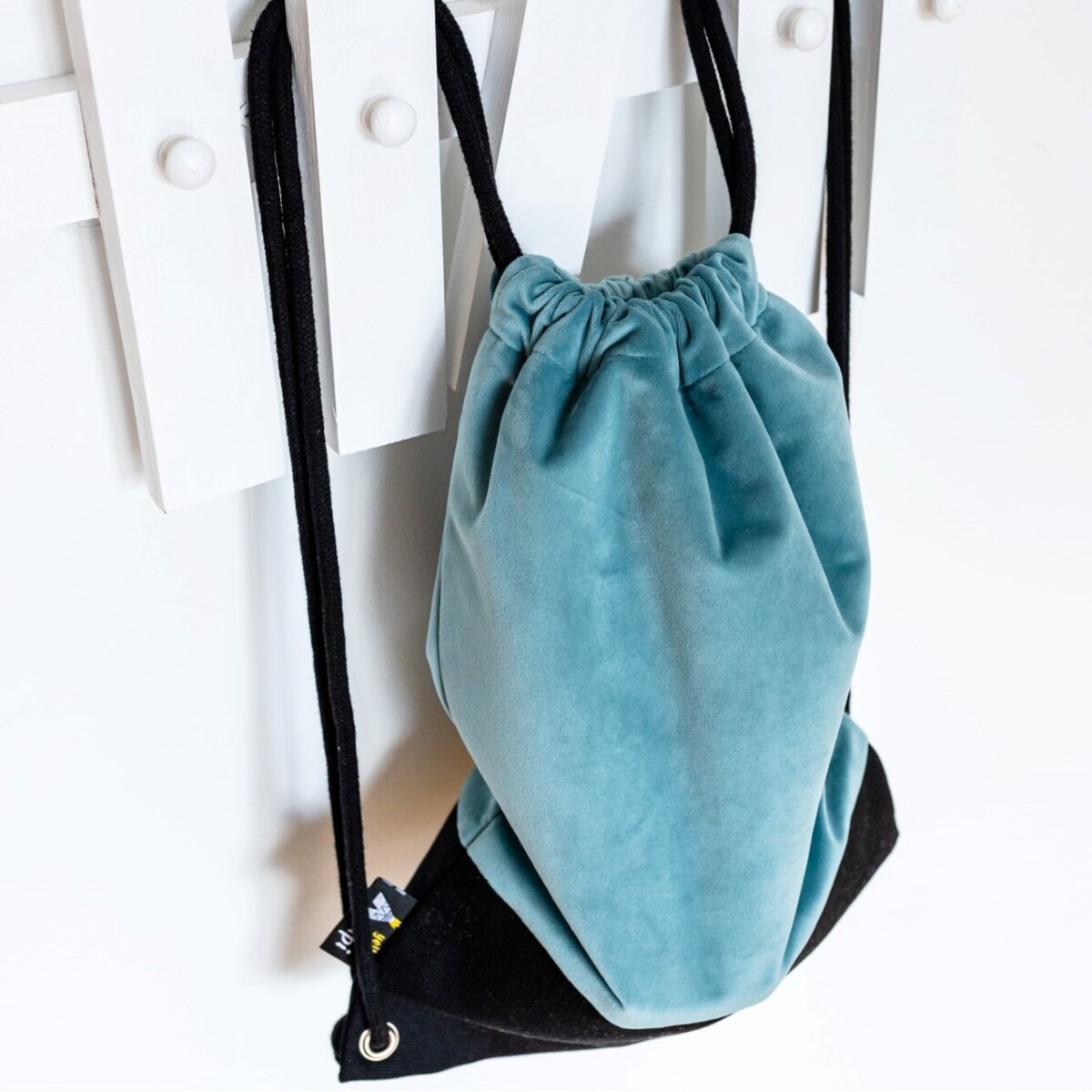 Worek plecak Kiddy Velvet, srebrzysty szary, 28x40cm, Posh Velvet