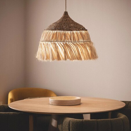 Lampa wisząca rattanowa naturalna Iluzza Ø40