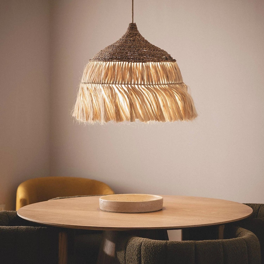 Lampa wisząca rattanowa naturalna Iluzza Ø40