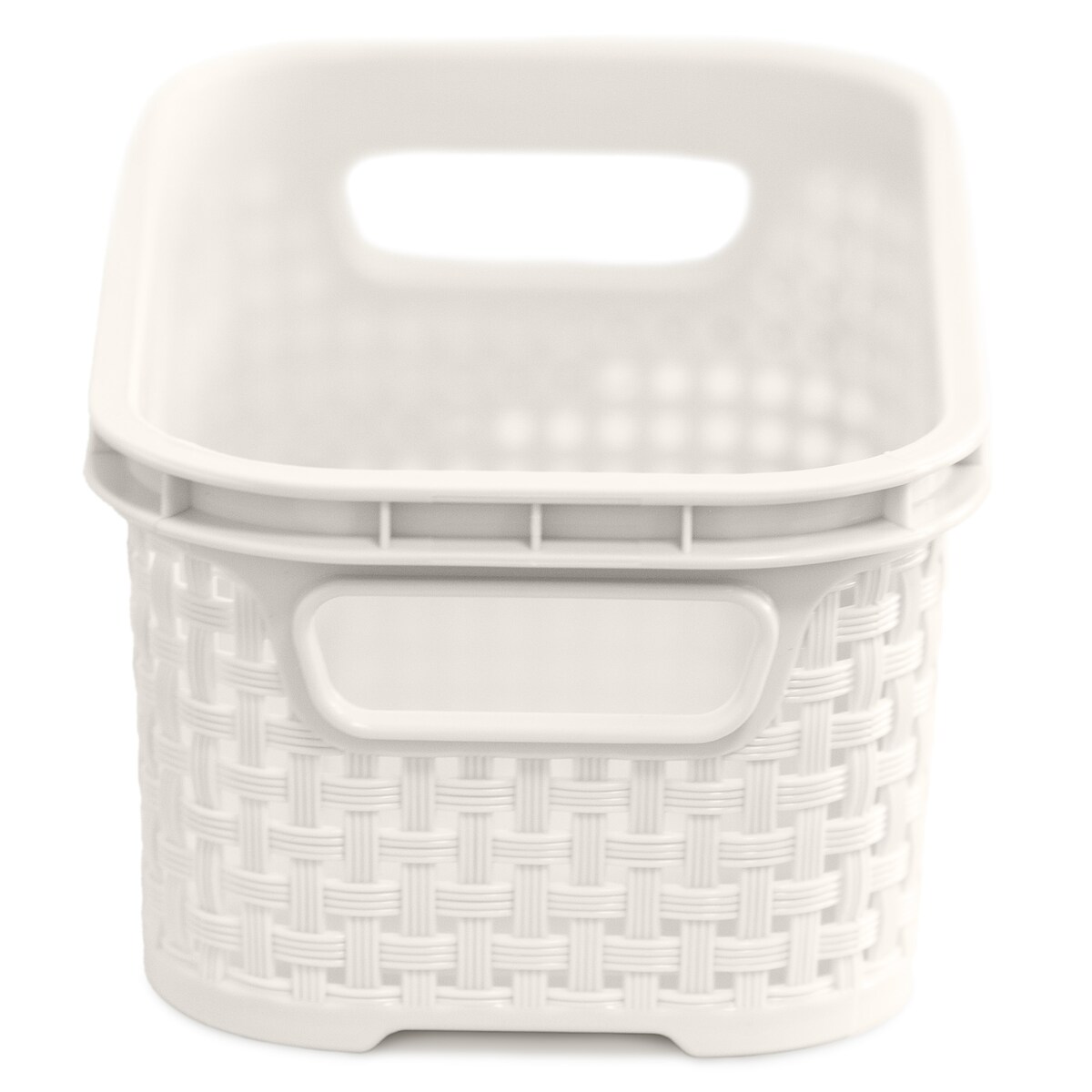 Koszyk Ratanowy Plastikowy 1 L Na Kosmetyki Do Łazienki Pudełko Pojemnik Rattanowy Biały