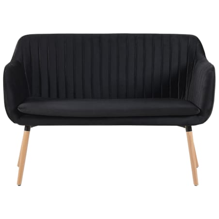 Sofa 2-osobowa welurowa czarna TABY