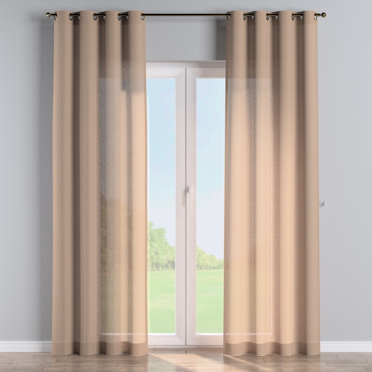 Zasłona na kółkach 1 szt. 130x245 herbaciany